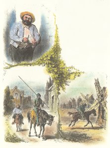 Ilustracja Armanda-Louis-Henri Telory do dziecięcej adaptacji Don Quichot autorstwa Armand Louis Henri Telory