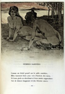 Ilustracja Armanda Rassenfosse (1862 - 1934) do wiersza „Przeklęte kobiety” w „Les fleurs du mal” Charlesa Baudelaire