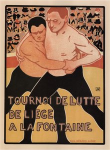 Turniej zapaśniczy, Liège, 1899 autorstwa Armand Rassenfosse
