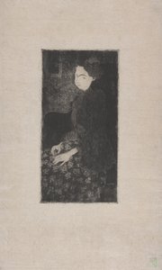 Femme assise avec chapeau a pióropusze (siedząca kobieta w kapeluszu z piórami) ok. 1893 r. (akwaforta, sucha igła i punktowanie) autorstwa Armand Séguin