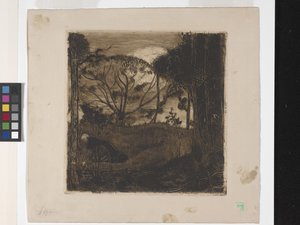 Le Soir (Evening) Or La Glaneuse (The Gleaner) (akwaforta, akwatinta, lavis i ruletka) autorstwa Armand Séguin