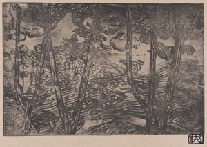 Drzewa w nocy, ca. 1894. autorstwa Armand Séguin
