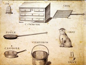 Ilustracje z „Księgi alfabetu francuskiego z 1814 roku”, wyd. autorstwa Charlesa Plante Fine Arts autorstwa Arnaud de Beauregard