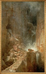 Ein Drache in einer Felsenschlucht - Smok w skalistym wąwozie ... (obraz na płótnie) autorstwa Arnold Böcklin