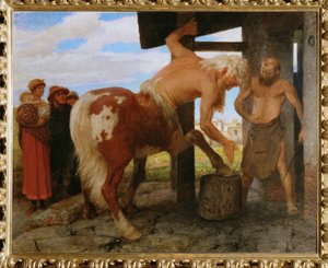 Kentaur in der Dorfschmiede - Centaur w wiejskiej kuźni ... autorstwa Arnold Böcklin