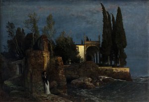 Willa nad morzem, ok. 1877 (olej na płótnie) autorstwa Arnold Bocklin