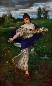 Flora, rozsypująca kwiaty autorstwa Arnold Böcklin