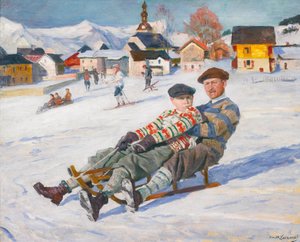 Karol II lub Karol II (1893-1953) Król Rumunii i książę Michał (przyszły król Mihai I, ur. 1921) - Karol II Rumuński i książę Michał Rumuński autorstwa Lakhovsky