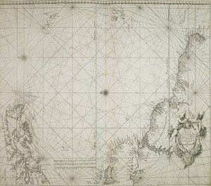 Mapa Brazylii oprawiona w "Atlas of werelts-water-deel en des selfs zee-custen" Jacoba Coloma. autorstwa Arnold Colom