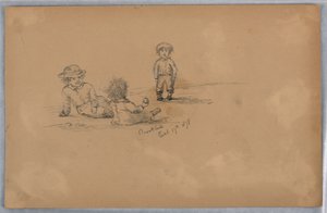 Szkic trojga dzieci autorstwa Arnold William Brunner