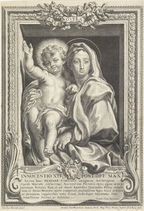Maryja z Dzieciątkiem Chrystusowym Spes Nostra Salve (tytuł na obiekcie)