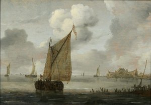 Żaglówki w pobliżu wybrzeża autorstwa Arnoldus van Anthonissen