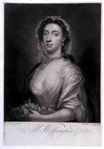 Pani Woffington, grawerowane przez Jamesa McArdella (c.1729-65) (grawerowanie) autorstwa Arthur (after) Pond