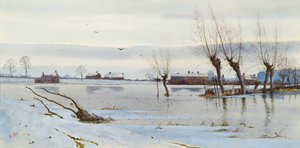 Pejzaż zimowy z zalaną rzeką, 1889 (wc) autorstwa Arthur Anderson Fraser
