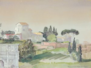 Wzgórze Palatyn z Koloseum, 1927 (wc na papierze) autorstwa Arthur Bowen Davies