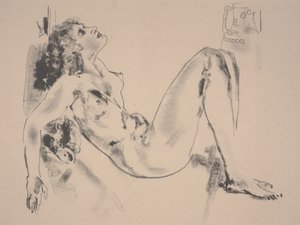 Akt w pozycji leżącej (litho)