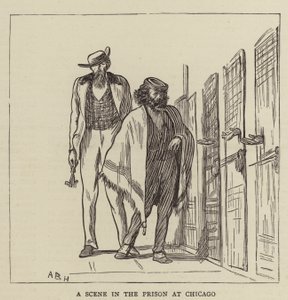Scena w więzieniu w Chicago autorstwa Arthur Boyd Houghton