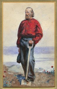 Giuseppe Garibaldi na wyspie Capri - Oeuvre de Arthur Boyd Houghton (1836-1875) - 1860 - Akwarela na papierze - 25,5x18 - Kolekcja prywatna autorstwa Arthur Boyd Houghton