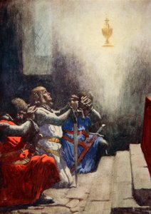 Tylko Galahad mógł zobaczyć doskonałe piękno Świętego Graala, ok. 1925 (kolor lito)