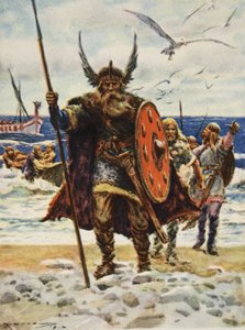 The Landing of the Vikings, ilustracja z „This Country of Ours, The Story of the United States” H.E. Marshall
