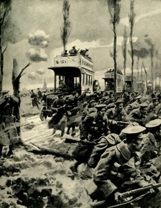 Autobusy londyńskie używane do transportu wojsk na front, I wojna światowa, 1914-1918, ok.1920. autorstwa Arthur C. Michael