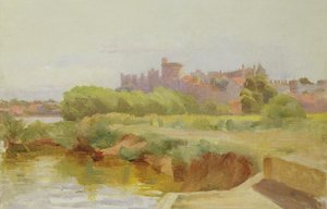 Widok na zamek Windsor (olej na pokładzie)