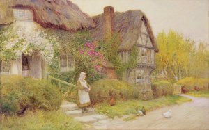 Karmienie Kurcząt autorstwa Arthur Claude Strachan