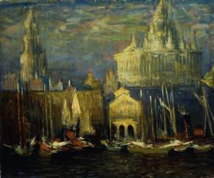 Nabrzeże w Nowym Jorku autorstwa Arthur Clifton Goodwin