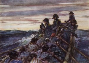Nelson na otwartej łodzi na Bałtyku dołącza do floty autorstwa Arthur David McCormick