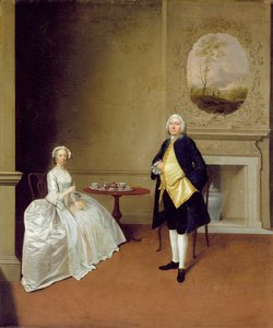 Pan i pani Hill, ok. 1750-51 (olej na płótnie) autorstwa Arthur Devis