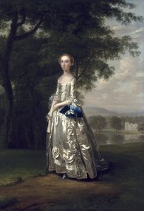 Portret damy na tle krajobrazu autorstwa Arthur Devis