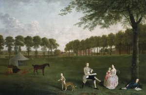 Sir John Shaw i jego rodzina w parku w Eltham Lodge, Kent, 1761