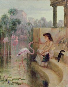 Dziewczyna z flamingami autorstwa Arthur Drummond