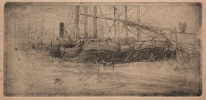 Przesuń się wzdłuż rzeki Cuyahoga, 1887. autorstwa Arthur E. Schneider.