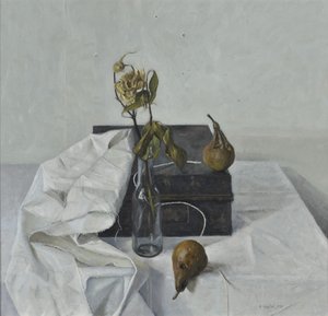 Pudełko i zgniłe gruszki, 1990 autorstwa Arthur Easton