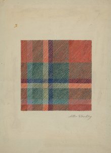 Koc wełniany w kratę, ca. 1938. autorstwa Arthur G. Merkley