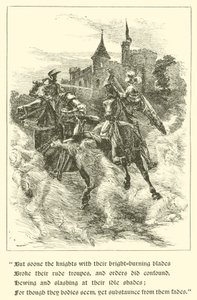 Sir Guyon, Dom Wstrzemięźliwości (rycina) autorstwa Arthur George Walker