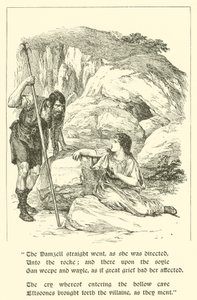 Przygody sir Artegalla, w jaskini oszustwa (rycina) autorstwa Arthur George Walker