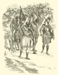 Przygody Sir Artegalla, Królowej Amazonek (rycina) autorstwa Arthur George Walker