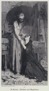 Chrystus i Magdalena (rycina) autorstwa Arthur Hacker