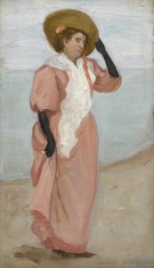 Dama nad morzem (Nagły podmuch wiatru), c.1895