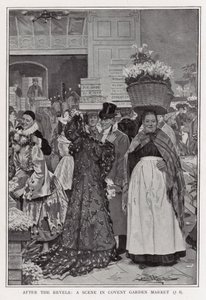 Po hulankach – scena na Covent Garden Market autorstwa Arthur Herbert Buckland