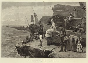 Łowienie ryb przy Filey Brigg, Yorkshire