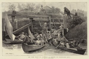W drodze do Henley, scena w Cookham Lock autorstwa Arthur Hopkins