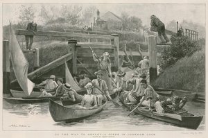 W drodze do Henley - scena w Cookham Lock autorstwa Arthur Hopkins