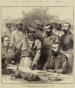 Królewska wizyta w Indiach, Scindia proponuje Zdrowie Księcia Walii w Gwalior autorstwa Arthur Hopkins