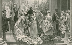 Pierwszy Salon Sezonu, u podnóża wielkich schodów w Pałacu Buckingham autorstwa Arthur Hopkins