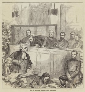 Proces bankowych fałszerzy w Old Bailey autorstwa Arthur Hopkins