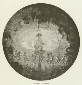 Puck i wróżki autorstwa Arthur Hughes