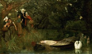 Pani z Shalott, 1873 autorstwa Arthur Hughes